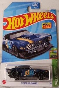 Hot Wheels (2023) HW Slammed 2/5 Blu Personalizzata '68 Camaro 228/250 Nuova - Foto 1 di 2