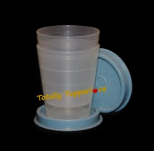 Tupperware Midgets Set of 2 Containers 2 oz. Vintage Blue Little Tupper Mini NOS - Picture 1 of 2