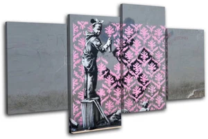 Girl Wallpaper Grafitti Banksy Street MULTI TELA parete arte foto stampa - Foto 1 di 1