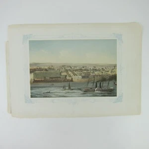 Federico Mialhe Chromolithograph Print Cuba Havana Estramuros Port Antique 1855 - Picture 1 of 13