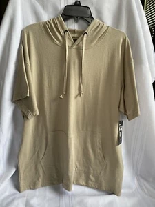 Company Eighty One L Men’s Short Sleeve Taupe/Beige T-Shirt Hoodie MSRP $52 NWT - Picture 1 of 6