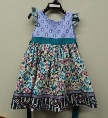 Matilda Jane Platinum size 4 Dress Loves Me Floral Blue Pink - Image 1 of 4