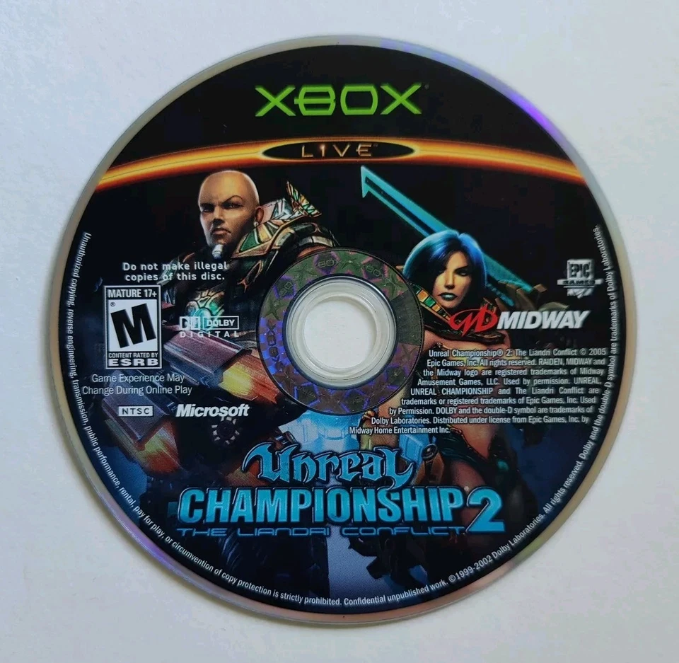 Unreal Championship 2: The Liandri Conflict (Microsoft Xbox, 2005) Disc Only - Image 1 of 2