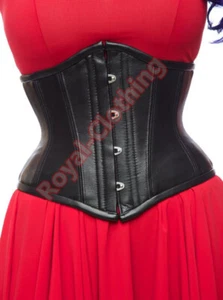 Underbust Boned Waist Corset Shaper Women Steel Lace Up  Bustier Cincher - Picture 1 of 6