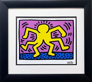 Keith Haring "KH08" CUSTOM FRAMED Pop Art Collection - BRUCE McGAW Print - Picture 1 of 3
