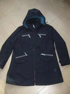 Bonita Softshellmantel 48 dunkelblau hellblau Kapuze Softshell L Maße - Bild 1 von 14