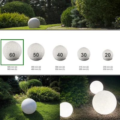 LED Kugelleuchte Kugel Garten Kugellampe Gartenlampe Set Außenleuchte E27 IP65 - Bild 1 von 4