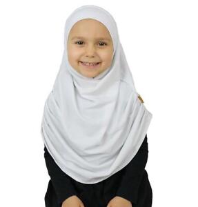 Islamic Amira Child Firdevs Girl's Practical Hijab Scarf & Bonnet White