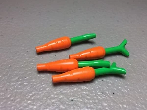 LEGO - Carrots with Bright Green Top( x4) - Food Vegetable Picnic Veggies NEW - Picture 1 of 4