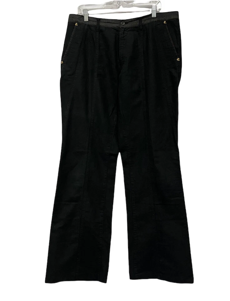 Just Cavalli Men's Sz 54 (Waist 37") Tiger Riveted Black Flare Bell Bottom Pants - Image 1 of 4