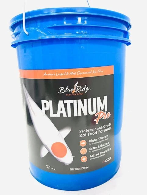 Blue Ridge Platinum Pro Professional Koi and Goldfish Fish Food Pellets - 14 lb