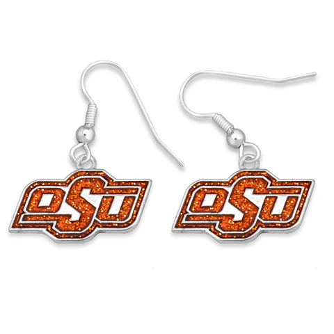 43345 Oklahoma State Cowboys Glitter Logo Earrings Cover