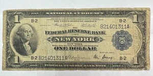 1918 $1 New York Green Eagle Federal Reserve Bank Note - Picture 1 of 19