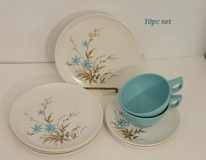 Newport Melmac 10-teiliges Set von Westinghouse 6 Snackteller 2 Untertassen 2 Tassen 60er Jahre  - Bild 1 von 24