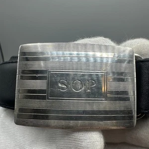 Vintage Tiffany & Co Monogram SOP Calfskin Belt 32 Inches - Picture 1 of 5