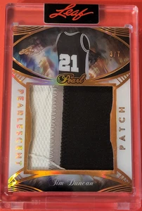 Tim Duncan GAME USED JERSEY Patch CARD #d3/7 2025 LEAF PEARL SAN ANTONIO SPURS - Picture 1 of 3