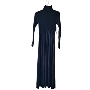 Abito maglione Anthropologie Thea Twofer nero manica lunga maxi donna nuovo con etichette taglia S - Foto 1 di 17