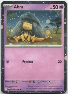 Abra 063/165 HD Cosmos Holo 151 English Promo Pokemon Card NM - Picture 1 of 1