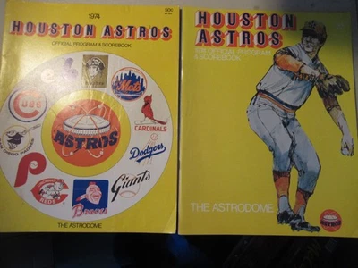 Houston Astros 1974 Program Scorebook Lot of 2 Baseball Magazines Free USA Ship - Image 1 of 4