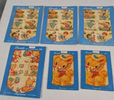 Lote de 6 paquetes de calcomanías vintage de bebé Meyercord Foto 1 de 4