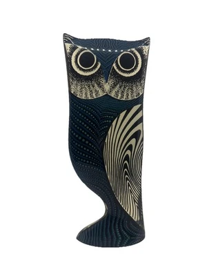 VTG Palatnik Lucite Night & Day Owl Sculpture Blue & Black Brazil Made - Image 1 of 4