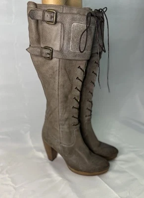 Botas de montar POUR LA VICTOIRE de cuero gris envejecido hasta la rodilla 38 para mujer 7,5 8 Foto 1 de 4