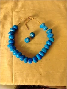 Vintage Perser Blau Esel Perlenkette mit 23 Perlen plus 2 Extra - Bild 1 von 5
