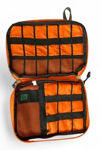Tomat Travel Electronics Organizer Bag – Orange Cable Storage Case - Picture 1 of 4