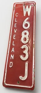 Vintage Fire Marker Straßenschild Nummer Township RR rot antik 20”"x 6” Cleveland - Bild 1 von 10