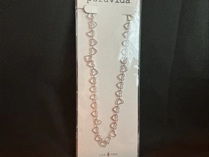 Brandneu, Puravida, verstellbares Herz Halsband. Messingfuß mit Rhodinierung - Bild 1 von 5