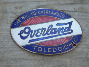 1912 1913 1914 1915 Willys-Overland Overland Radiator Emblem 2.55" Flat Badge - Picture 1 of 4