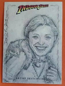 2008 sketch card art MARION + MONKEY raiders DAVID RABBITTE topps indiana jones - Bild 1 von 6
