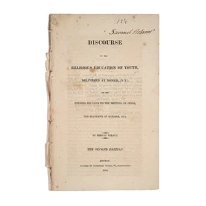 1814 Discourse Religious Education Youth Document Hervey Wilbur 2nd Ed Homer NY - Picture 1 of 5