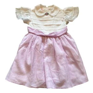 Vintage 1990s Allison Ann Little Girls Lilac & White Short Sleeve Dress Sz 5/5T - Picture 1 of 7