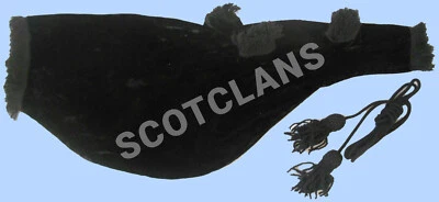 Scottish Highland Air Bag Cover & Cord Negro Terciopelo Tartán 30"" x 12 Foto 1 de 3