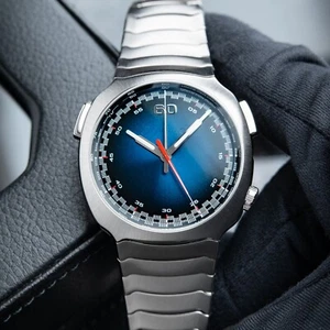 H.Moser & Cie. Streamliner 12/23 Flyback Chronograph Blue Dial Steel Moser Watch - Picture 1 of 12