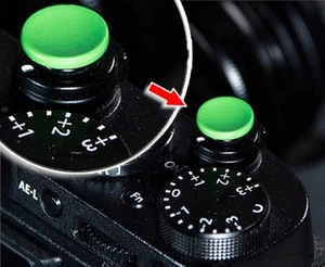 SOFT SHUTTER RELEASE BUTTON GREEN SNAP BUTTON FITS FUJIFILM X100T X30 - Picture 1 of 12