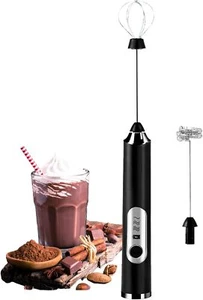 Batidor de espumador de leche de café eléctrico portátil batidor de huevos USB recargable 3 velocidades - Imagen 1 de 7