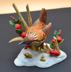 1990 VINTAGE LENOX PORCELAIN MARSH WREN BIRD FIGURINE Garden Bird Collection - Picture 1 of 7