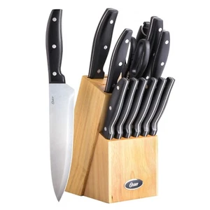 Oster Granger 14-Piece Stainless Steel Cutlery Set w/ Wood Block - Picture 1 of 6