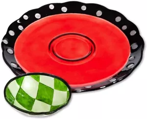 Weihnachten im Grantham House handbemaltes Glas Chip N Dip Set - Bild 1 von 1
