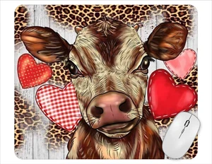 Cow Hearts Computer Non Slip Custom Mouse Pad Handmade - Photo 1/3