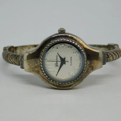 Relógio feminino Geneva platina nº:7950 bracelete quartzo tamanho 5 3/4" nova bateria - Imagem 1 de 4