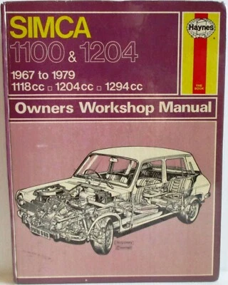 Haynes - Simca 1100 & 1204/1967 A 1979 / Proprietari Manuale Officina Usato - - Immagine 1 di 4