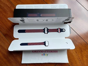 SM/ML 44mm NIKE *BLUE BLACK/BRIGHT MANGO*45/46/49mm/ULTRA Apple Watch sport band - Picture 1 of 9