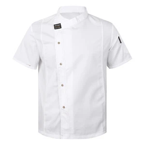 Mens Womens Chef Coat Jacket Restaurant Kitchen Workwear Cooking Baking Uniform - Picture 1 of 68