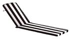 Black & White Stripe Striped Sunlounge Outdoor Comfort Uv & Shower Proof Cushion