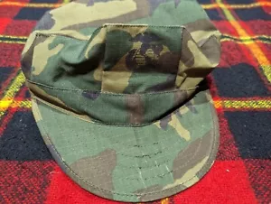 VINTAGE Corpo dei Marines USMC modello mimetico legno tipo 1 cappello utility smll - Foto 1 di 4