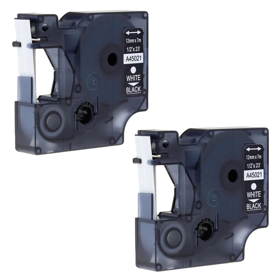 White on Black Cassette For Dymo A45021 210D 220P 350D 360D 420P 450 450D 500TS