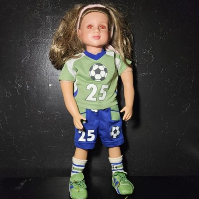 My Twinn 23in Posable Doll Brown Hair Eyes Soccer Outfit Green Blue 2006 - Image 1 of 4